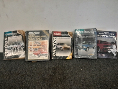 (5) Vintage Car Repair Manuals Chilton Books