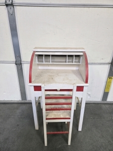 Antique Kids Wood Desk & Chair
