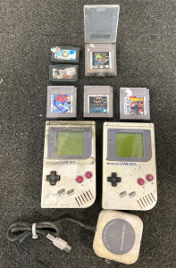 (2) Nintendo Game Boy&rsquo;s, Nintendo Game Boy Four Player Adapter, With Games (Unable To Test)