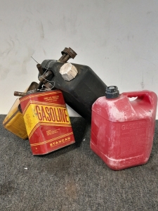 (4) Gas Cans Newer & Antique