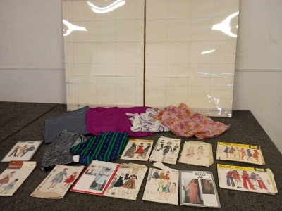 Fabric and Patterns, And Fabric Cutting Board