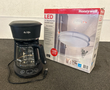 Mr. Coffee Coffee Maker, And Led 15&rdquo; Decorative Ceiling Light With 1500 Lumens Of Light Output