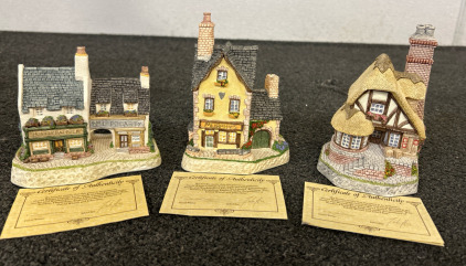 (3) Authentic David Winter Cottage from the Midlands Collection Collectibles