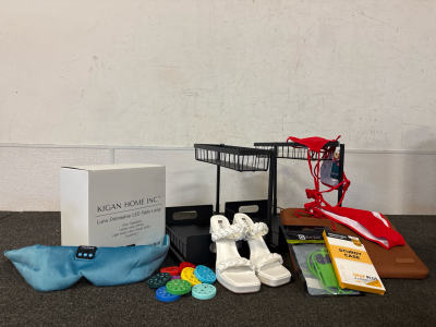 Luna Dimmable LED Table Lamp, 2 Under the Sink Two Tiered Organizers, Red Bikinis, Math Fact Fidget Spinners, MacBook 13 Inch Case, Phone Cases, Joythink Sleep Headphone Eyemasks, Gear Beast Pocket Lanyard, Idifu White Woman&rsquo;s Size 7 Wedges.