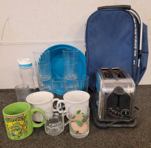 Toaster, Glasses, And Fabric Cooler
