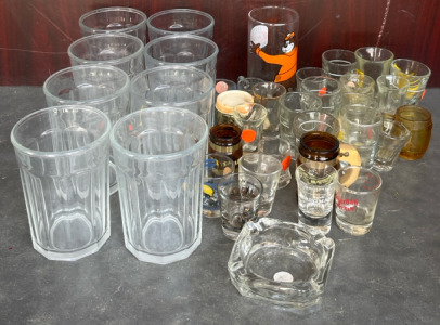 Set Of (8) Glasses & 25+ Shotglasses