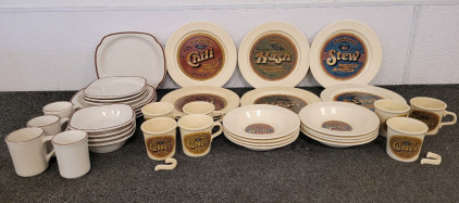 Anchor Hocking Aunt Jenny's Dinning Set With Aditional Dishes