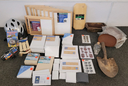 Canvases, Bike Helmet And Bell, Shovel Head, And More