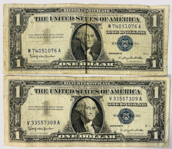 (2) Vintage Silver Certificates Series: 1957 B (G766/ F773)