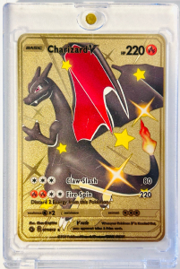 Charizard-V Pokemon Gold Metal Collectible Card