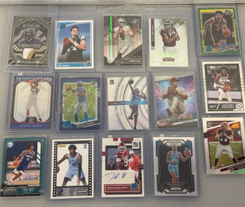 Variety Of (15) Basketball/Football Cards Ja Morant R/C And Other Stars And Auto/Patch
