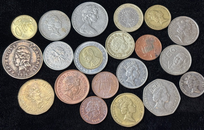 Variety Of Coins Including 1976 French Polynesia Coin, 1977 Australian Elizabeth II 1$ Coin, And More
