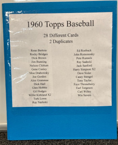 Collectable 1960 Topps Baseball Cards