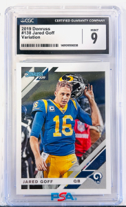 2019 Donruss #138 Jared Goff Variation Graded Card- Mint 9
