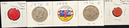 Liberty Kennedy Half Dollar, Sales Tax Token, Ration Token, And More