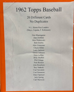 Collectable 1962 Topps Baseball Cards