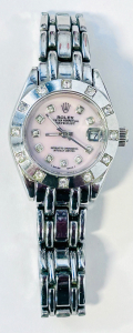 Ladies Silver Toned Rolex Oyster Perpetual Watch (UNVERIFIED)