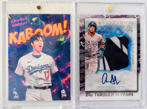 2017 Inception Autographed Jumbo Patch Rookie Card "Aaron Judge" and Kaboom "Shohei Ohtani" Card