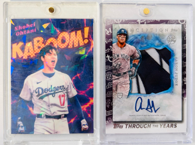 2017 Inception Autographed Jumbo Patch Rookie Card "Aaron Judge" and Kaboom "Shohei Ohtani" Card