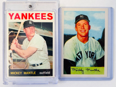 (2) Collectible New York Yankee "Mickey Mantle" Cards Replica