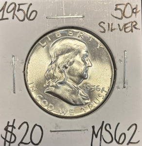 1950-S MS64 Choice Silver Washington .25c