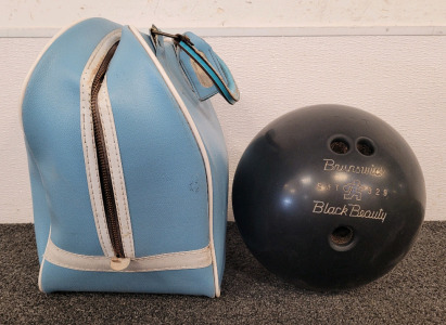 Brunswick Black Beauty Bowling Ball With Carrier