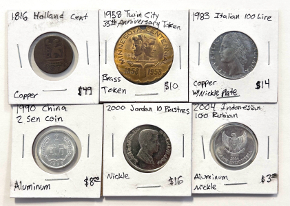 (6) Vintage Foreign Coins