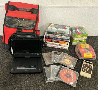 Sony DVP-FX820 8-inch LCD Portable DVD Player, PC & Playstation Games, VHS Movies, Stereo Cables Etc.