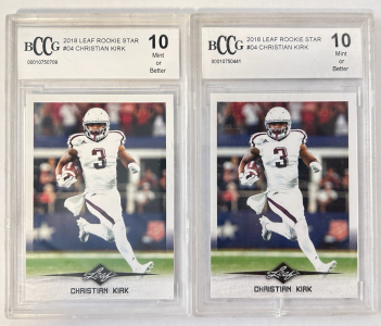 (2) BCCG 2018 Leaf Rookie Star #04 Christian Kirk Graded Cards- Mint 10