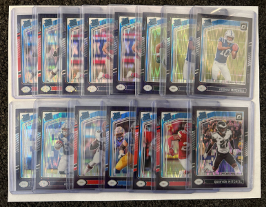 (15) Collectible Prizm Style Football Cards: Braelon Allen, Joe Alt, Jaden Hicks, Jamari Thrash, Erick All, Theo Johnson and More