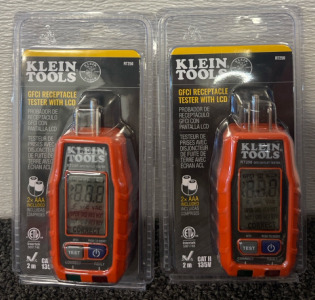(2) Klein Tools RT250 GFCI Receptacle Tester with LC