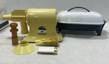 (1) The Champion Worlds Finest Juicer W. R. Laboratories (1) Presto Electric Griddle