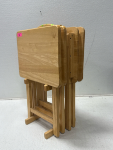 4 Piece Table Tray Set With Stand