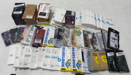 Huge Lot of Assorted Phone Cases & Screen Protectors