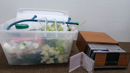 Home Decorating & Old Vintage Music Disks.