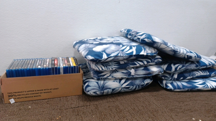 Blue Ray Moveis & Pillows.
