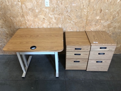 Small Desk And Filing Cabnets