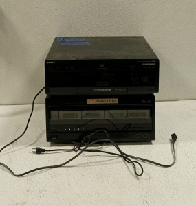 (1) Sony Disc Explorer DVD Player and (1) 100 Disc CD File