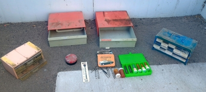 (25+) Workshop Drill Bit Storage & Hardware Lot - Drawer Units Drill Bit Cases