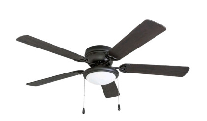(1) Portage Bay 50251 Hugger - 52-inch West Hill Matte Black Ceiling Fan W/ Bowl Light Kit