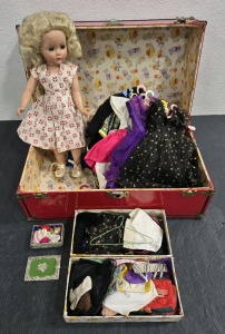 Vintage Doll Set w/ Accessories & Storage Box