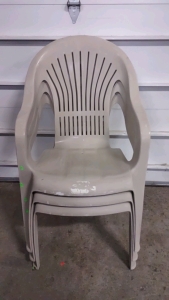 (3) Matching Tan Patio Chairs