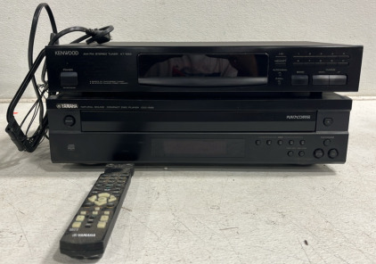(1) Kenwood Stereo (1) Yamaha Sound Compact Disc Player