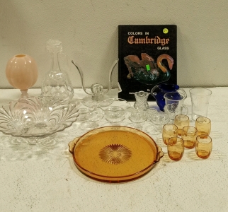 (1) Lot of Crystal and Glass Dishes and Decorations, and a Book About Glass