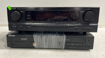 (1) Kenwood Stereo Amplifier (1) Samsung Stereo