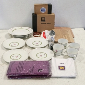 (1) Partial China Set and (1) Assortment of Kitchen Items