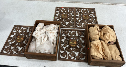 (2) Vintage Designed Boxes Full of Vintage Doll Pieces (2) Spare Lids