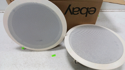 (2) White 10 Inch Speakers
