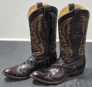 Corral-Brand Genuine Eel Skin Cowboy Boots - Men's US Size 10&frac12; (Hand-Crafted in Mexico) / +$250 Value!