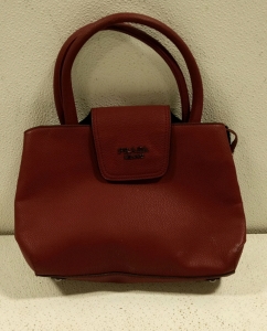 PRADA Milano Red Burgundy Handbag Purse